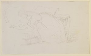 Ein Mädchen, das auf einer Couch liegt und liest von James Abbott McNeill Whistler