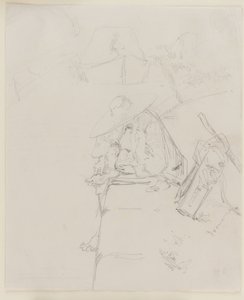 Ein Mann, der am Rand einer Mauer sitzt von James Abbott McNeill Whistler