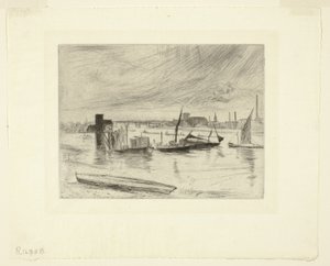 Morgendämmerung in Battersea (Cadogan Pier) von James Abbott McNeill Whistler
