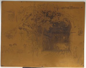Stornierte Druckplatte für <em>The Traghetto, No. 2</em> von James Abbott McNeill Whistler