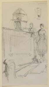 Figuren bei einem Brunnen von James Abbott McNeill Whistler