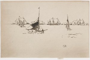 Die Flotte Ihrer Majestät: Abend von James Abbott McNeill Whistler