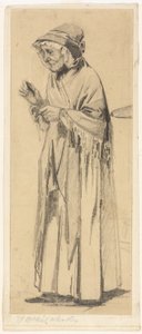 Alte Frau mit Schal und Mütze