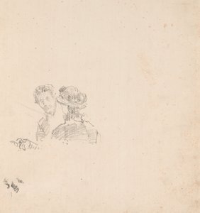 Skizze: Selbstporträt mit Miss R. Birnie Philip von James McNeill Whistler