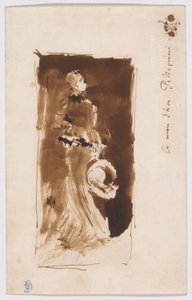 Skizze nach "Arrangement in Brown and Black: Porträt von Miss Rosa Corder"