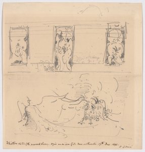 Skizze des Pfauenraums von James McNeill Whistler