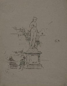 Die Statue, Jardin du Luxembourg von James Abbott McNeill Whistler