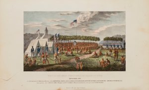 Ansicht des großen Vertrags in Prairie Du Chien, September 1825, aus The Aboriginal Portfolio