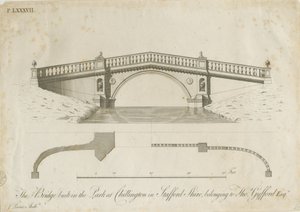 Chillington Park - Brücke: Gravur, ca. 1789