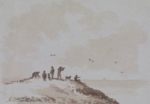 Beobachter auf einem Hügel mit Blick auf das Meer von James Pattison Cockburn