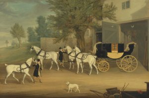 John Smith Barrys Privatkutsche und graues Team in Marbury Hall, Cheshire von James Pollard