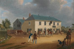 Vor dem Pike and Anchor Inn in Ponders End, Middlesex von James Pollard