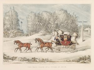 Die Postkutsche im Schneesturm, 1825