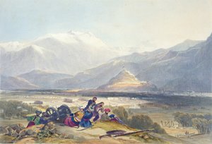Bala Hissar und Stadt Kabul mit den britischen Kantonen vom Ba Maroo Hügel, Beginn der Feindseligkeiten, Platte 16 aus 
