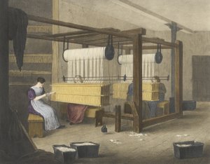 Reeden oder Einziehen, Fortschritt der Baumwolle Nr. 9, veröffentlicht 1840