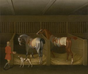 Die Ställe und zwei berühmte Rennpferde im Besitz seiner Gnaden, des Herzogs von Bolton von James Seymour