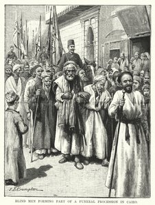 Blinde Männer als Teil eines Trauerzugs in Kairo von James Shaw Crompton