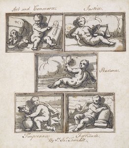 Kunst und Handel; Gerechtigkeit; Klugheit; Mäßigung; und Tapferkeit