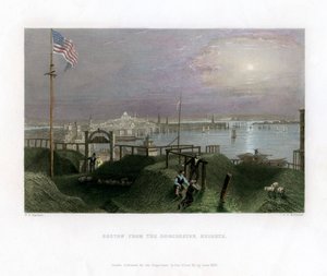 Boston von den Dorchester Heights aus gesehen, USA