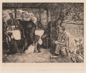 Der verlorene Sohn: Das gemästete Kalb von James Tissot