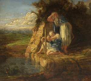 Zwei Barden an einem Teich von James Tovey