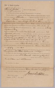 Anspruch des konföderierten Staates South Carolina für den versklavten Mann Dick, 23. November 1864 von James Tupper