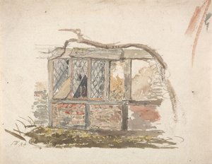 Eine Hütte mit Wand und Fenster von James Ward