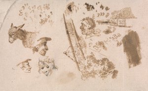 Ein Blatt mit leichten Skizzen