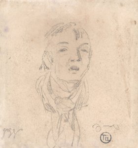 Kopf eines Mannes mit losem Schal von James Ward