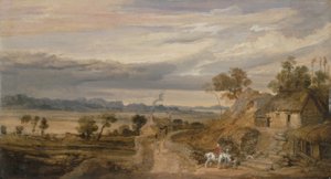 Landschaft mit Hütten