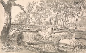 Flusslandschaft mit Wasserfall von James Ward