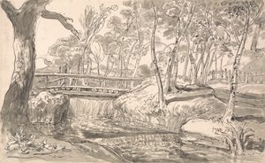Flusslandschaft mit einem Wasserfall von James Ward