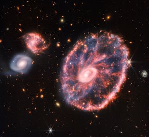 Cartwheel-Galaxie (NIRCam und MIRI Kompositbild)