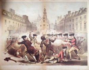 Tod von Crispus Attucks beim Massaker von Boston, 5. März 1770, 1856 von James Wells Champney