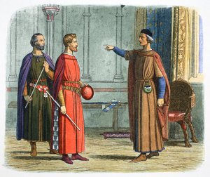 König Edward I. bedroht den Lord Marshal