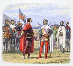 Der Schwarze Prinz erzwingt eine Amnestie von Pedro dem Grausamen, Spanien, 1367, 1864 von James William Edmund Doyle
