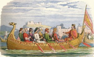 Die Barke von Edgar, bemannt von acht Königen auf dem Dee von James William Edmund Doyle