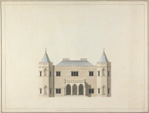 Fünf Entwürfe für ein Haus im gotischen Stil: Erhebung von James Wyatt