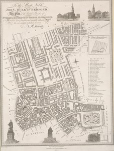 An den edelsten John, Herzog von Bedford. Dieser Plan der vereinigten Pfarreien von St. Giles in the Fields & St. George, Bloomsbury von James the Elder Wyld