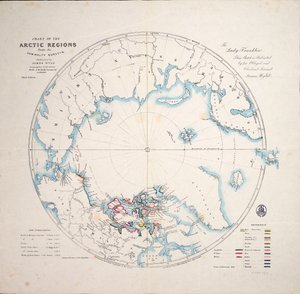 Karte der Arktis aus den Admiralitätsvermessungen, dritte Ausgabe, ca. 1854