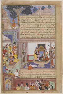 Kublai Khan und seine Kaiserin auf dem Thron, aus einem Jami al-Twarikh (oder Chingiznama) von Jami Jami