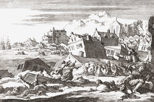 Erdbeben von 1692 in Port Royal, Jamaika von Jan (after) Luyken