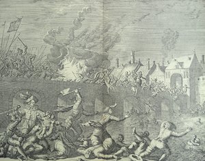 Maastricht, Niederlande wird vom Prinzen von Parma geplündert von Jan (after) Luyken