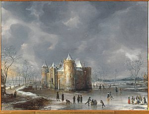 Das Schloss von Muiden im Winter von Jan Abrahamsz. Beerstraten