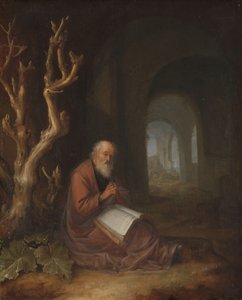 Ein Einsiedler betet in einer Ruine von Jan Adriaensz. van Staveren