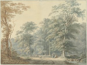 Waldlandschaft mit klassizistischer Staffage