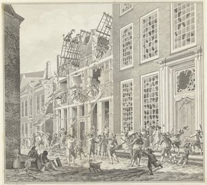 Plünderung des Hauses von Lucas van Steveninck, 1787 von Jan Arends (signed by artist)