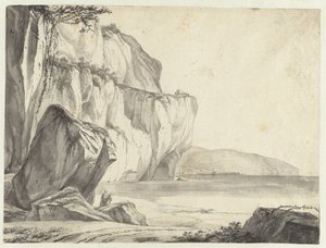 Küstenansicht mit aus dem Wasser ragenden Felsen von Jan Asselijn (attributed to)