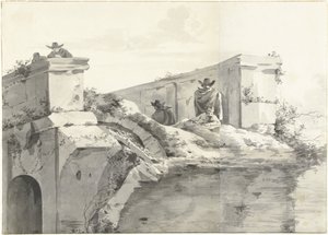 Ansicht des Randes der Ponte Rotto in Rom