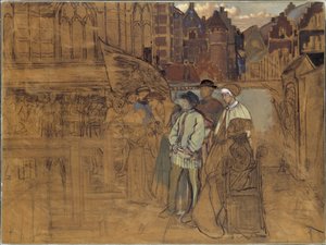 Bogenschützenfest in Antwerpen im 16. Jahrhundert, ca. 1850 von Jan August Hendrik Leys